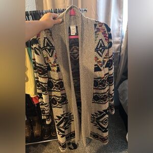 Multicolor cardigan southwest print